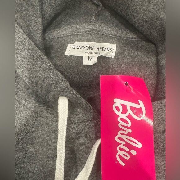 NWT Barbie Grey Women’s Hoodie Sweater size Medium by Grayson Threads - Picture 6 of 9